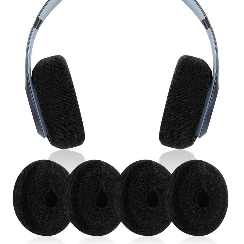 JARMOR Earpads Sweater Cover Protectors with Stretchable Knit Fabric for Beats Studio 3/2 Bose QC35 25 15 Headphones and Other Headsets with 3-4 Inch Ear Cushions [ 2 Pairs ] (Black) - Image 1